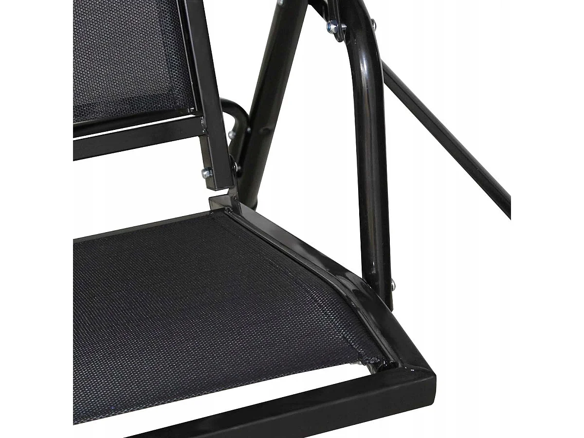 Hollywoodschaukel Gartenschaukel Schaukelbank Gartenliege mit Sonnendach 3-Sitzer-schwarz