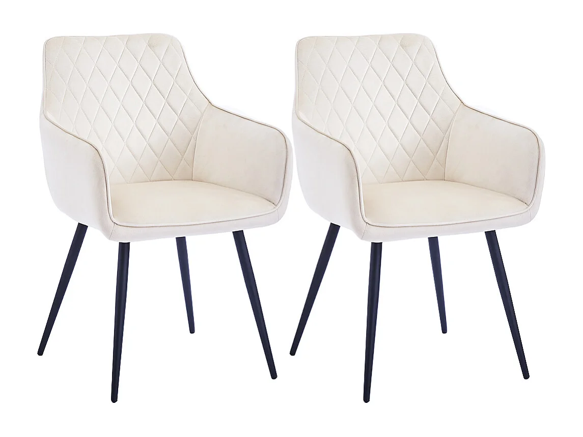 Set 2 Sedie da Pranzo in Velluto Beige Ergonomica Poltrona Sedia da Ufficio Casa