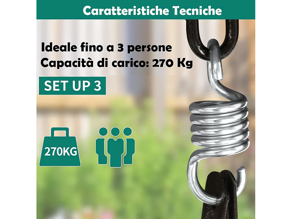 Dondolo da Giardino 3 Posti Tettuccio Parasole Regolabile 172x110x155 cm Beige