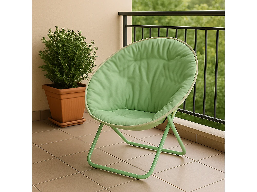 Sedia Pieghevole Moon Regista Poltrona Relax Ergonomica Salvia Salvaspazio 60x78