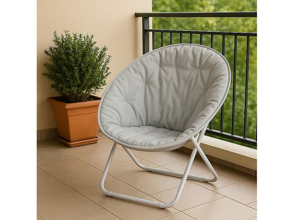 Sedia Pieghevole Moon Regista Poltrona Relax Ergonomica Sabbia Salvaspazio 60x78