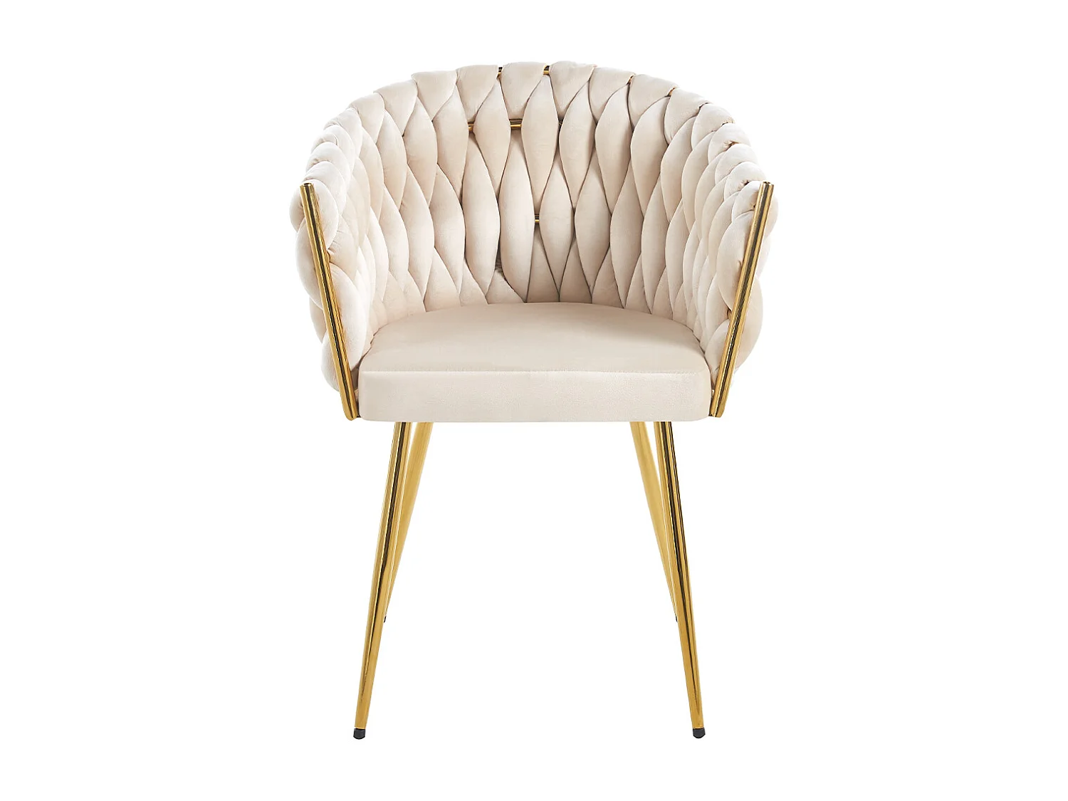 Set 2 Sedie per Sala da Pranzo e Ufficio in Velluto Beige Sedia Ergonomica