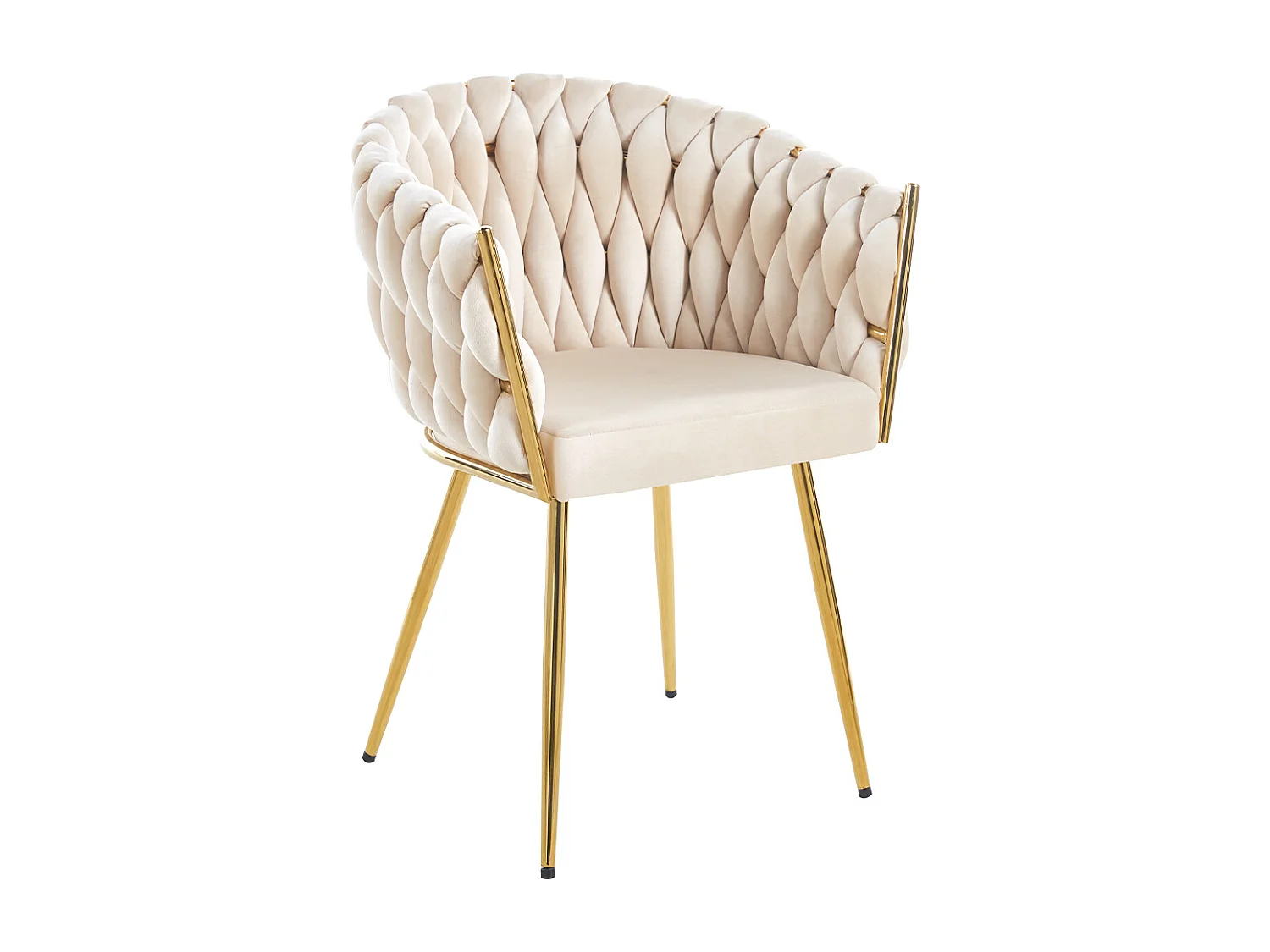 Set 2 Sedie per Sala da Pranzo e Ufficio in Velluto Beige Sedia Ergonomica