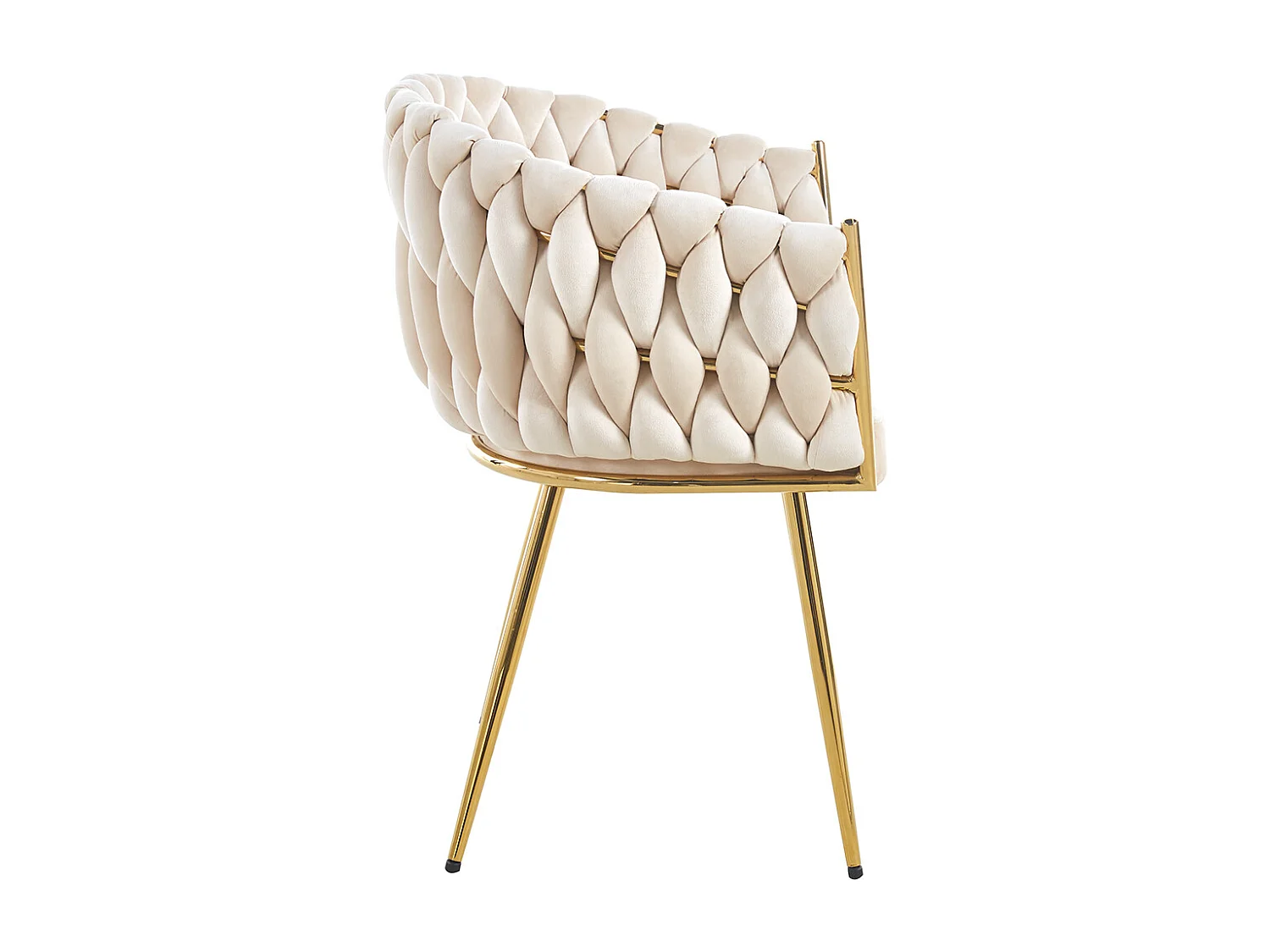 Set 2 Sedie per Sala da Pranzo e Ufficio in Velluto Beige Sedia Ergonomica