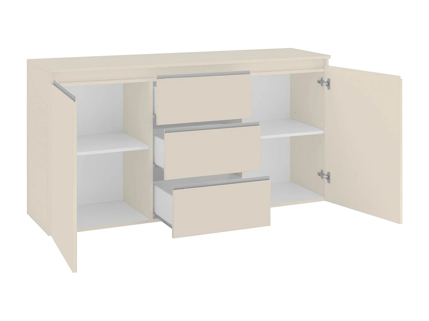 Buffet MAGIC avec 2 portes et 3 tiroirs cachemire 180x40x80 cm