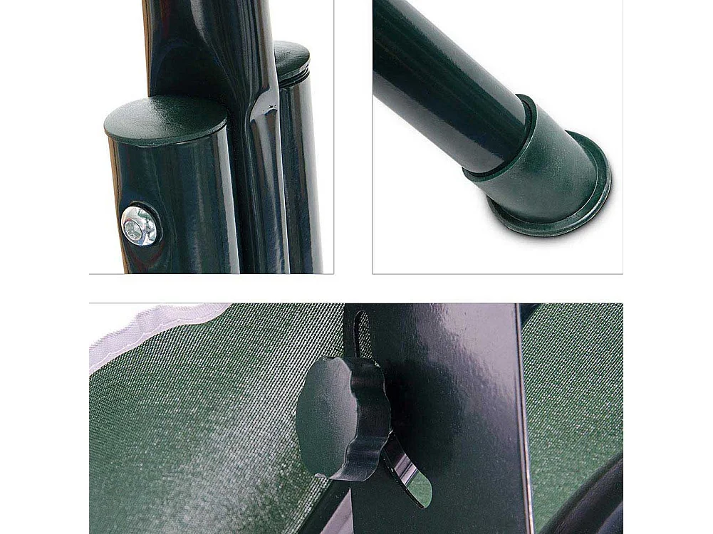 Dondolo da Giardino 3 Posti Altalena per Esterno Acciaio + Tettuccio Verde Green