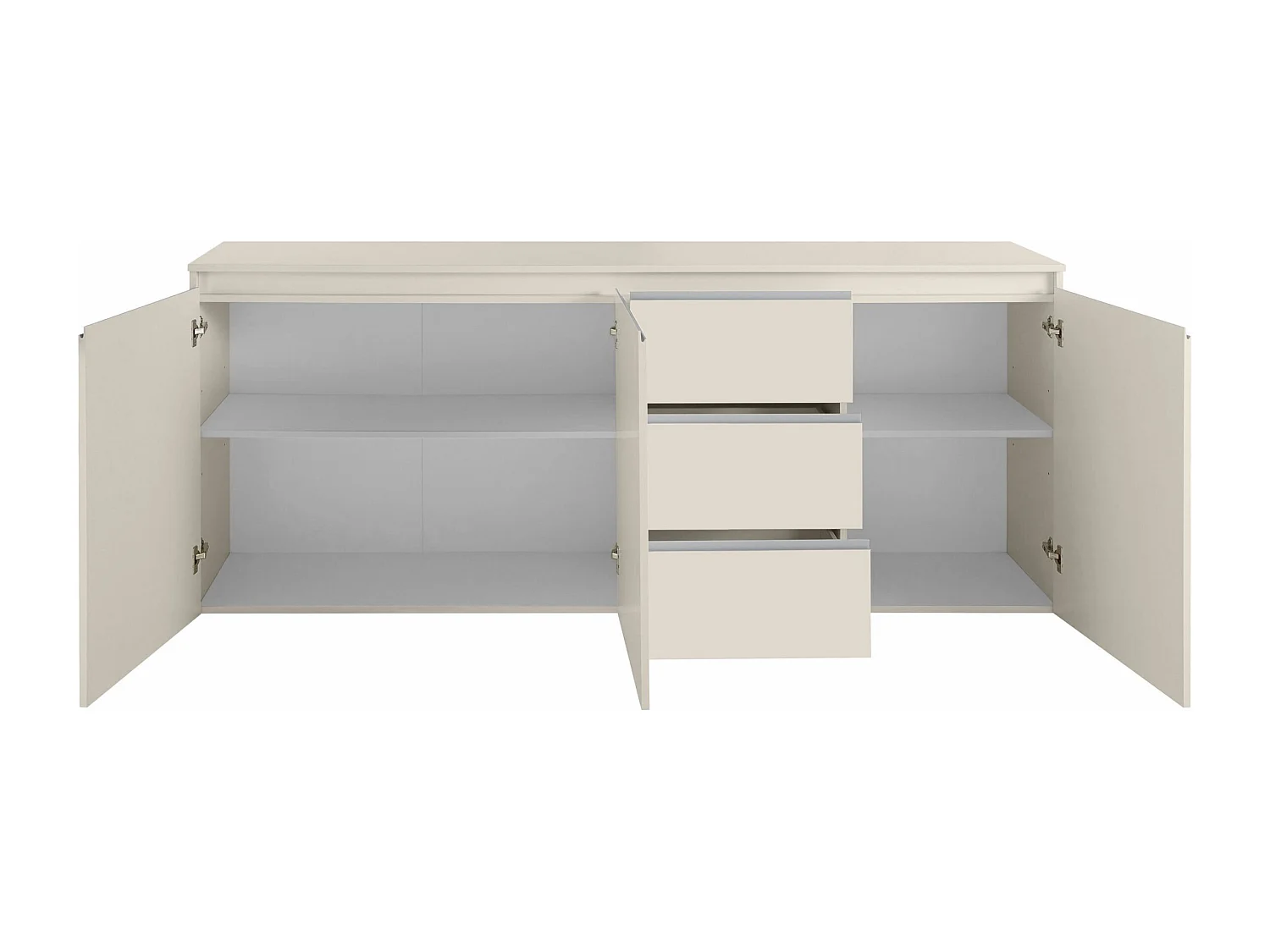 Credenza Magic con 3 ante e 3 cassetti cashmere 200x40x80 cm
