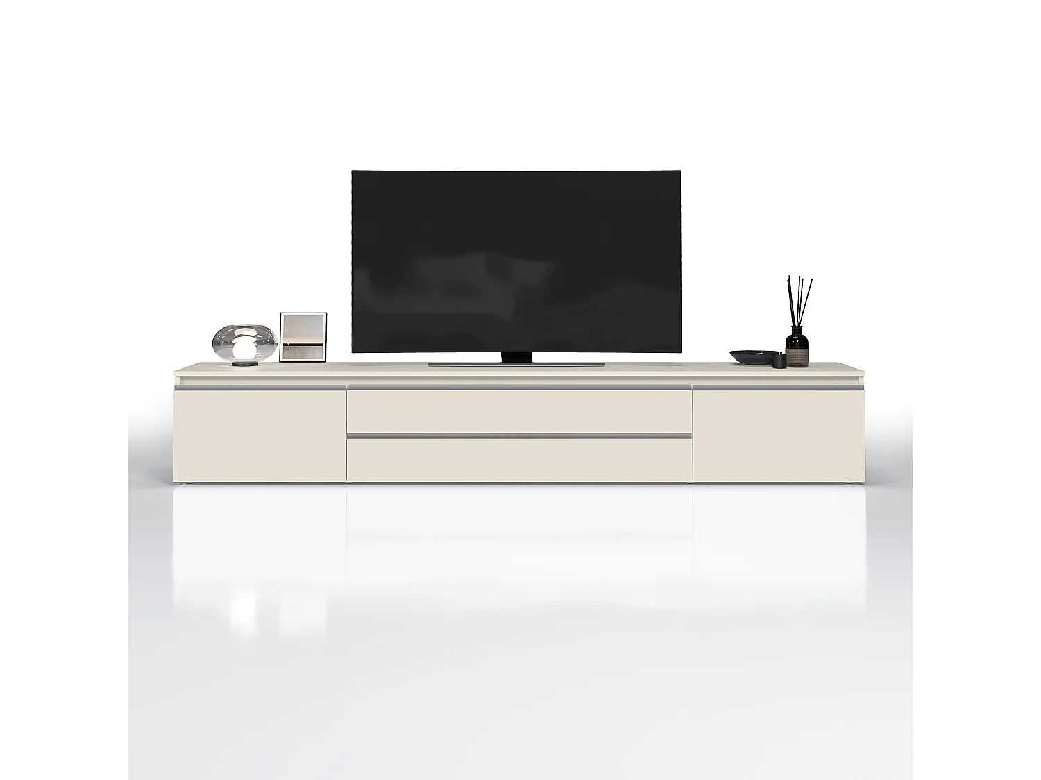 Mobile porta TV  Magic con 2 ante e 2 cassetti cashmere 240x40x40 cm