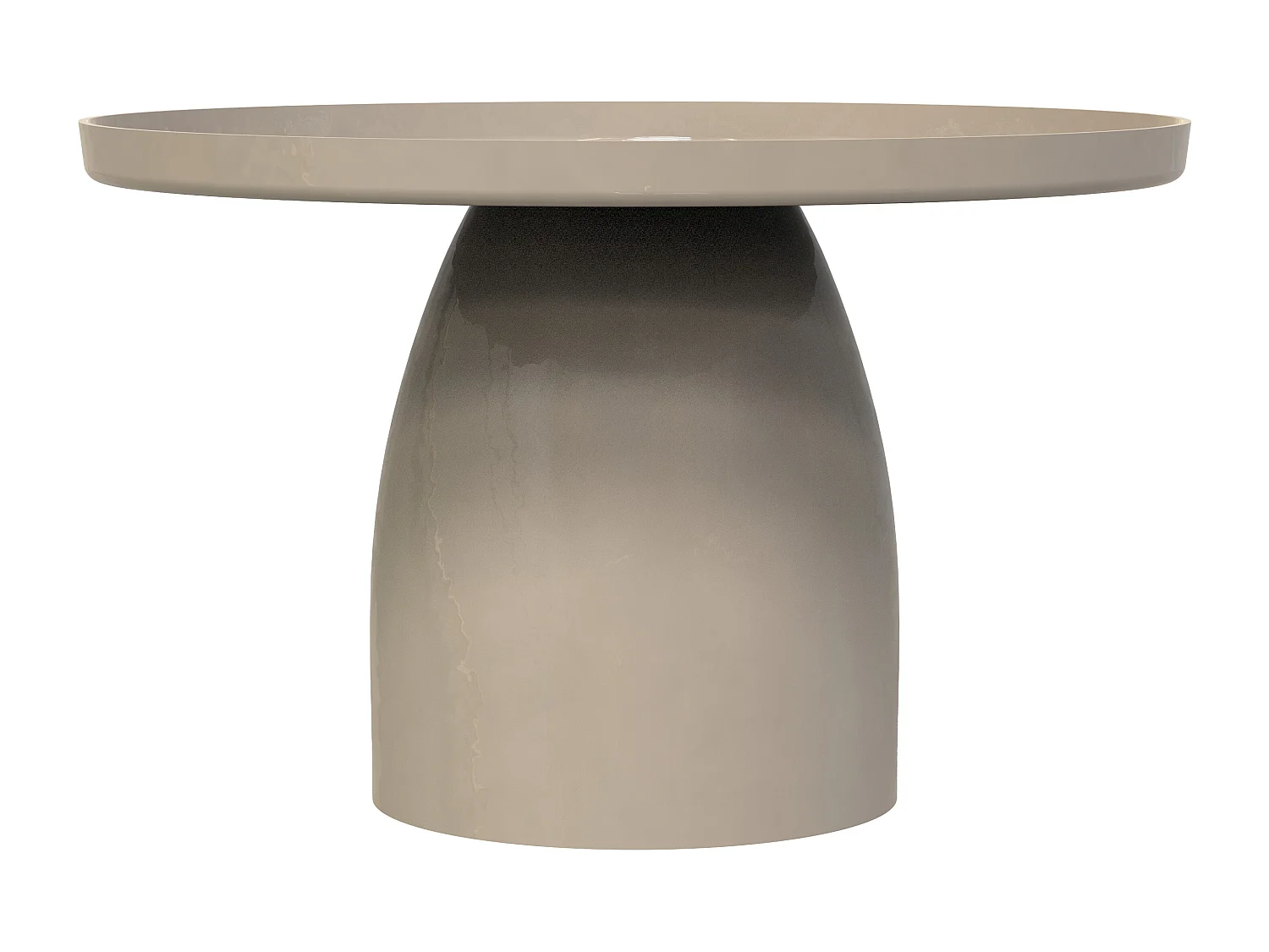 Lot de 2 tables basses en métal - Beige et marron brillant - FRIDANA