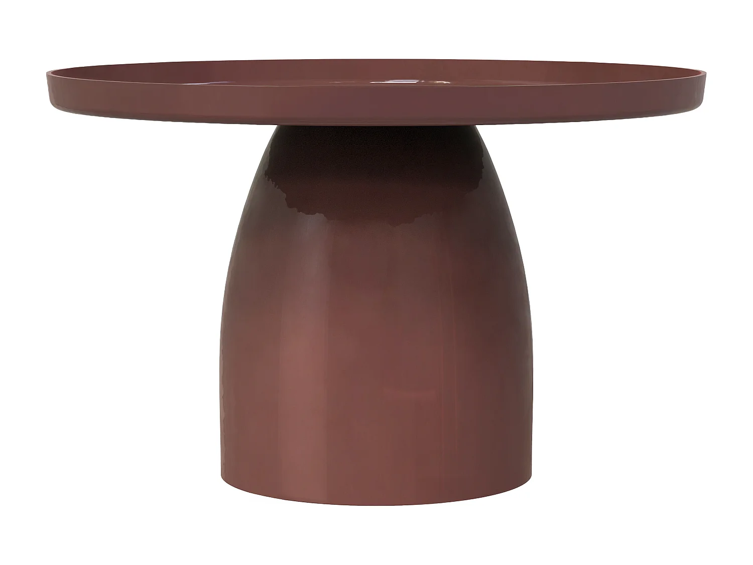 Lot de 2 tables basses en métal - Beige et marron brillant - FRIDANA