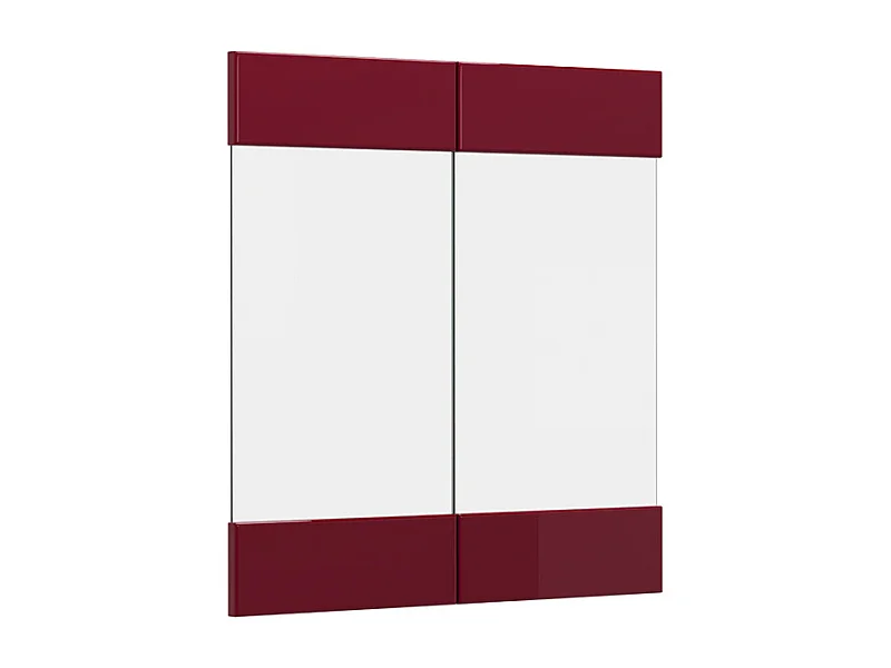 Façade de cuisine rouge brillant 59.2x1.6x59 r-line