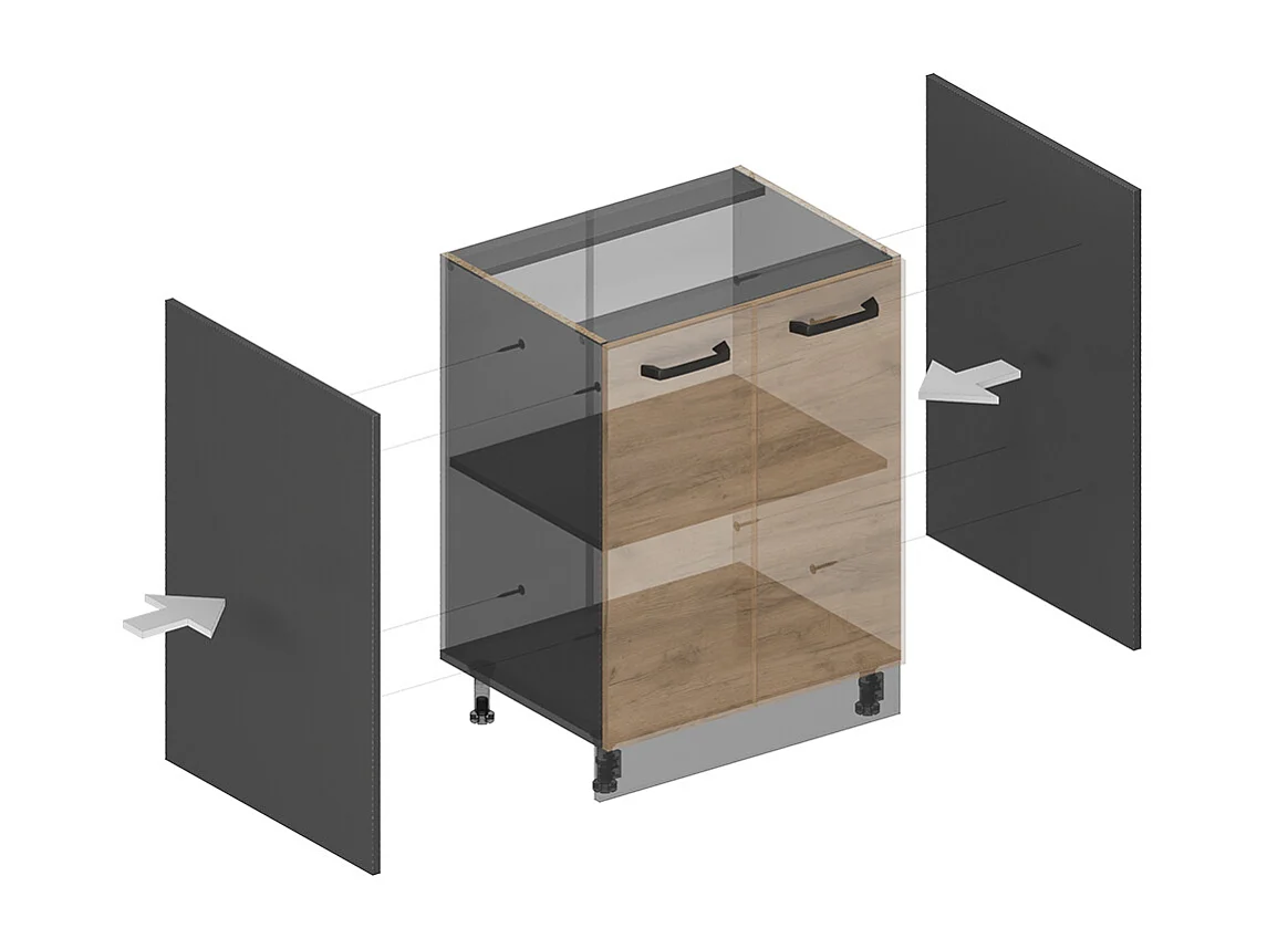 Panel boczny do zmywarki antracyt 57x1.6x81.2 r-line