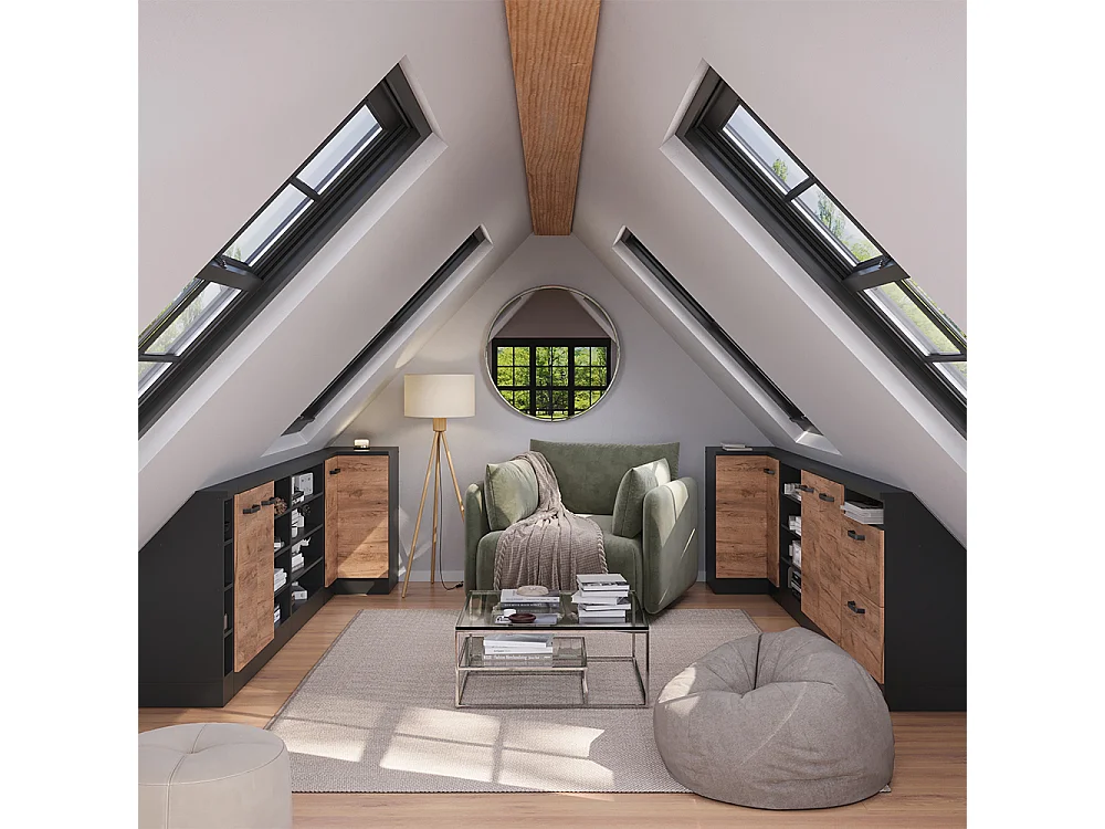 Meuble de cuisine dangle pour combles chêne de force doré 75.6x75.6x81.6 r-line