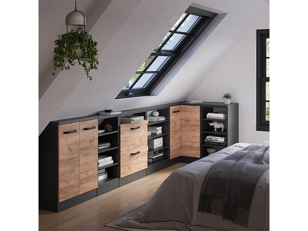 Meuble de cuisine dangle pour combles chêne de force doré 75.6x75.6x81.6 r-line