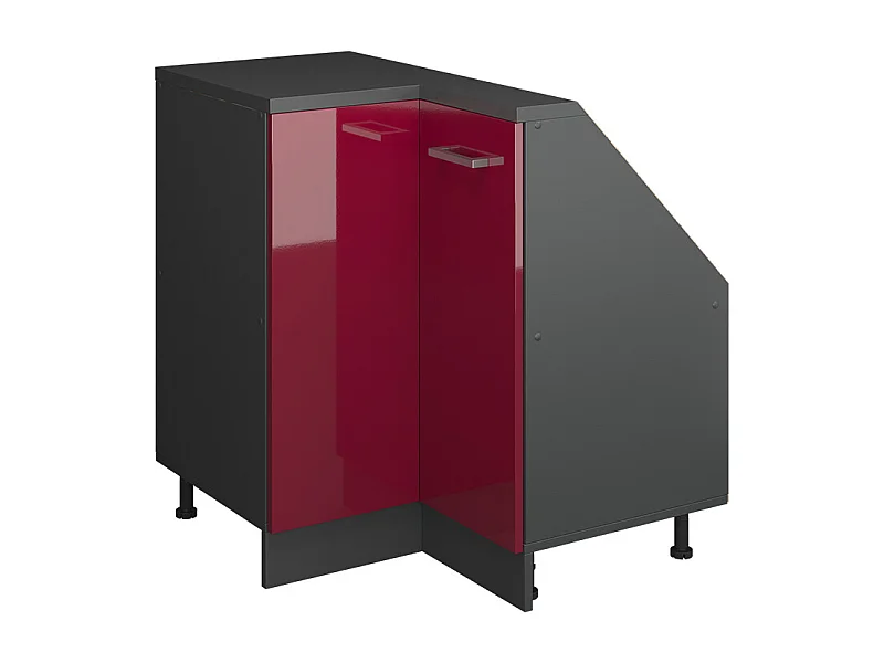 Meuble de cuisine dangle pour combles rouge brillant 75.6x75.6x81.6 r-line