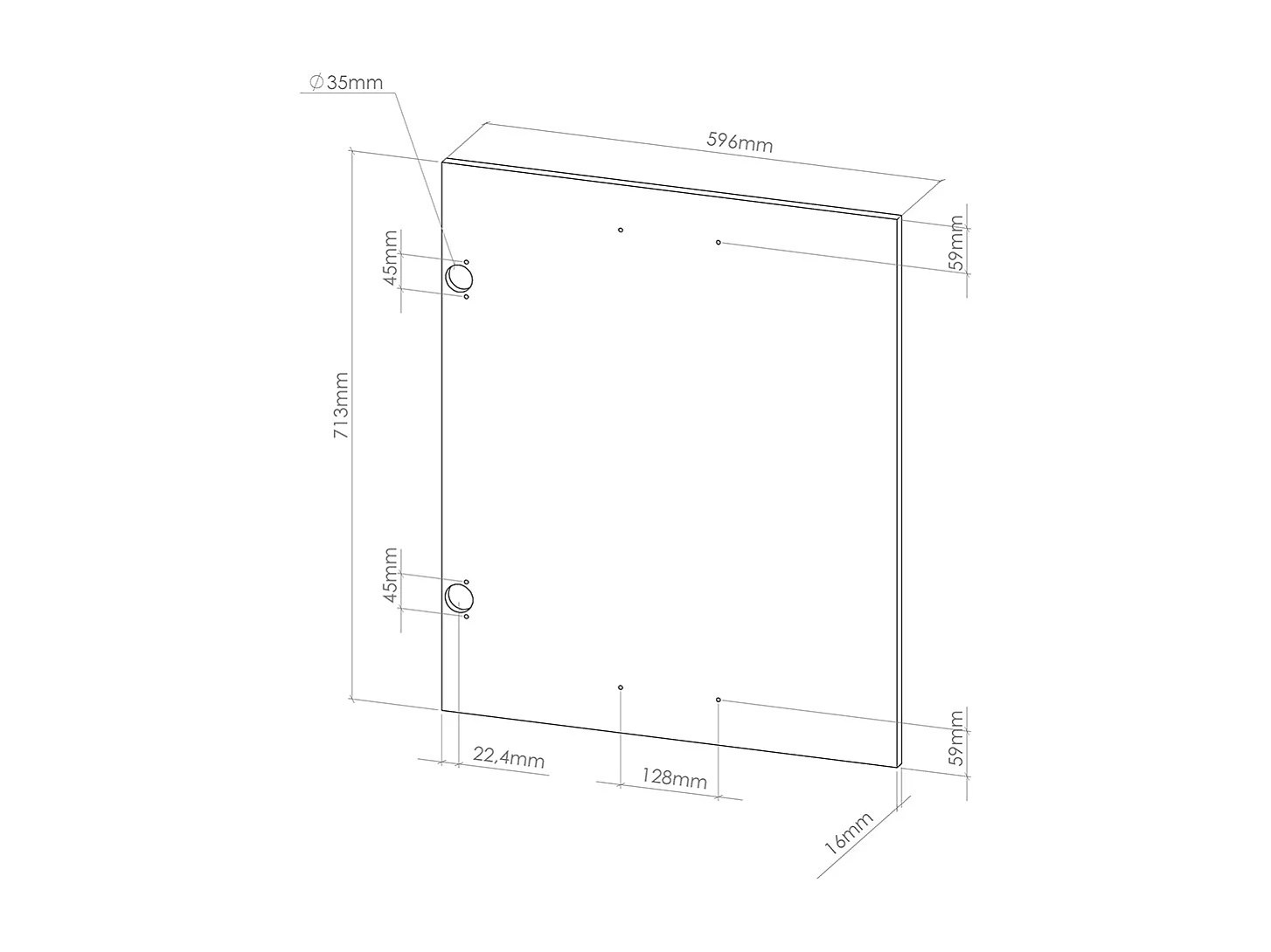Küchenfront beton 59.6x1.6x71.3 r-line