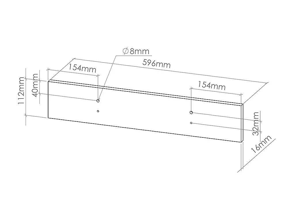 Façade de cuisine blanc 59.6x1.6x11.2 r-line