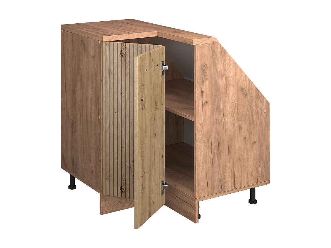 Corner kitchen cabinet for sloping roofs artisan oak 75.6x75.6x81.6 r-line