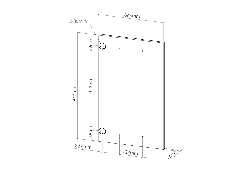 Façade de cuisine anthracite campagne 39.6x1.8x59 r-line