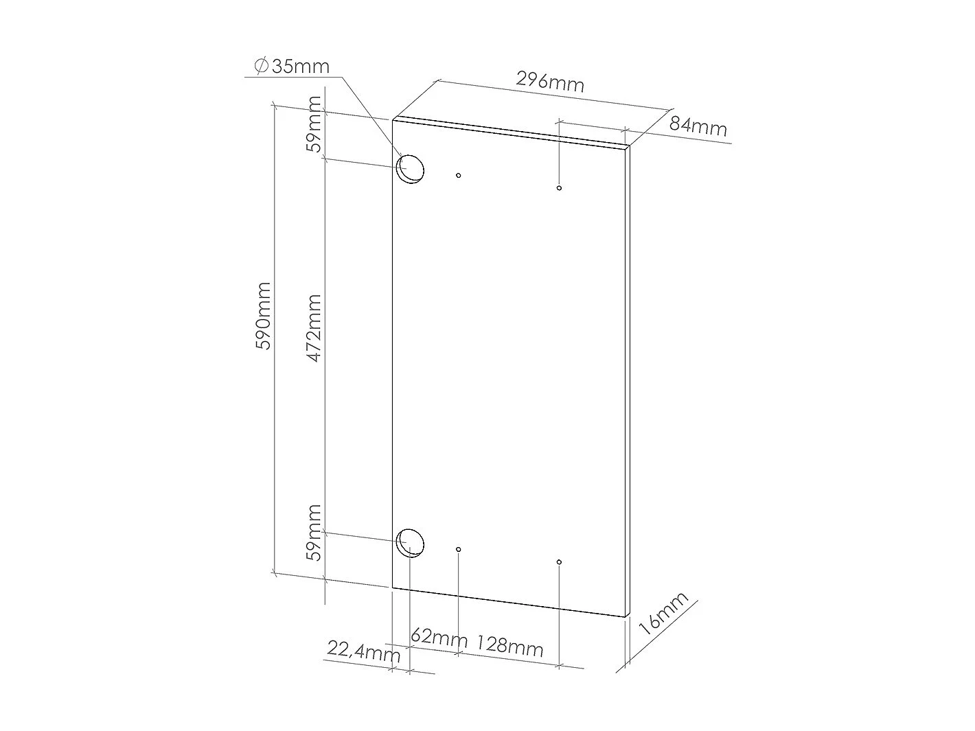Façade de cuisine anthracite haute brillance 29.6x1.8x59 r-line