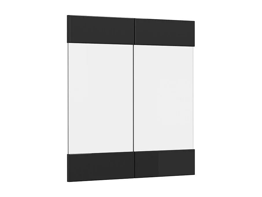 Façade de cuisine noir haute brillance 59.2x1.6x59 r-line