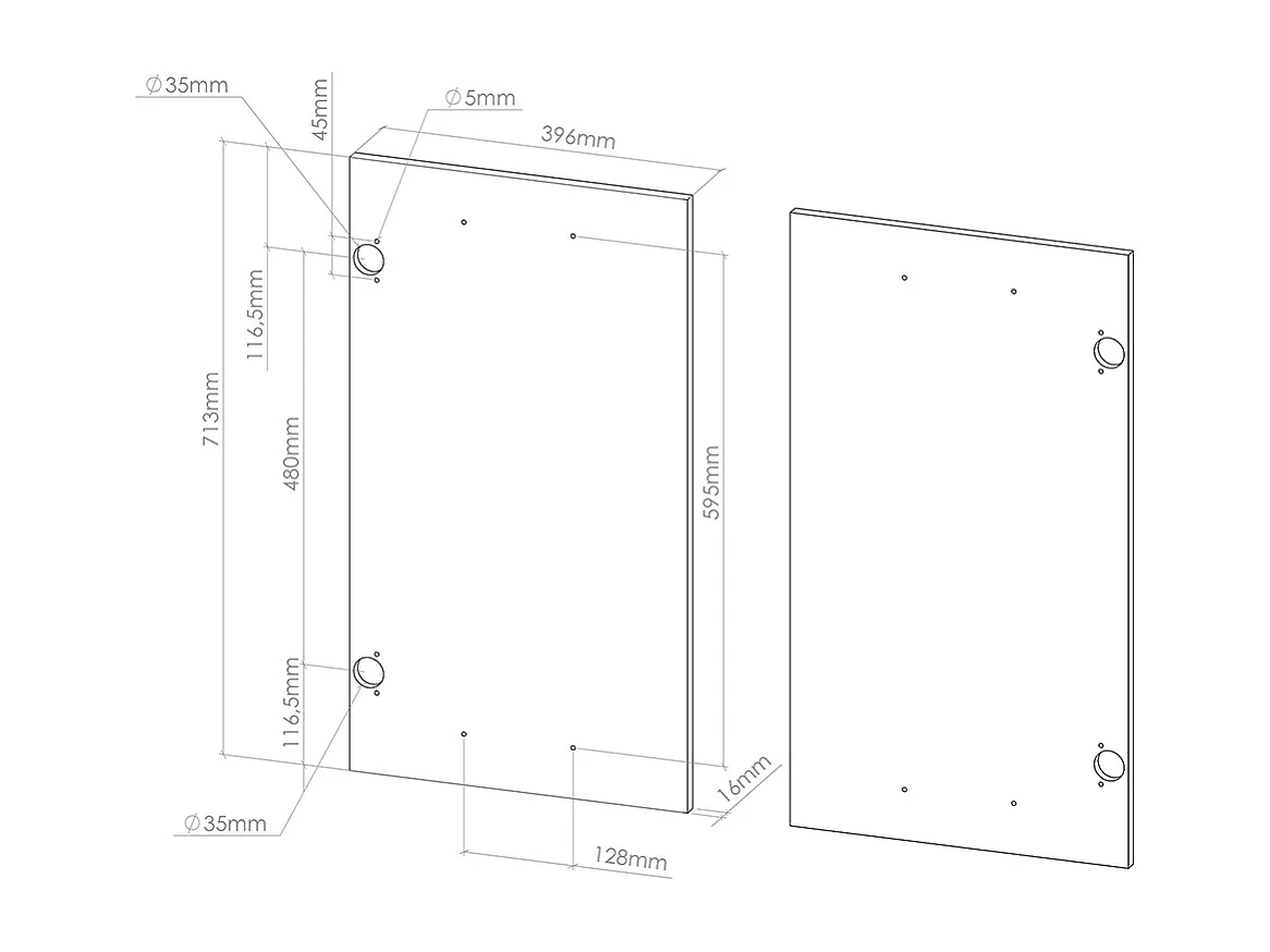 Façade de cuisine gris noble 79.2x1.6x71.3 r-line