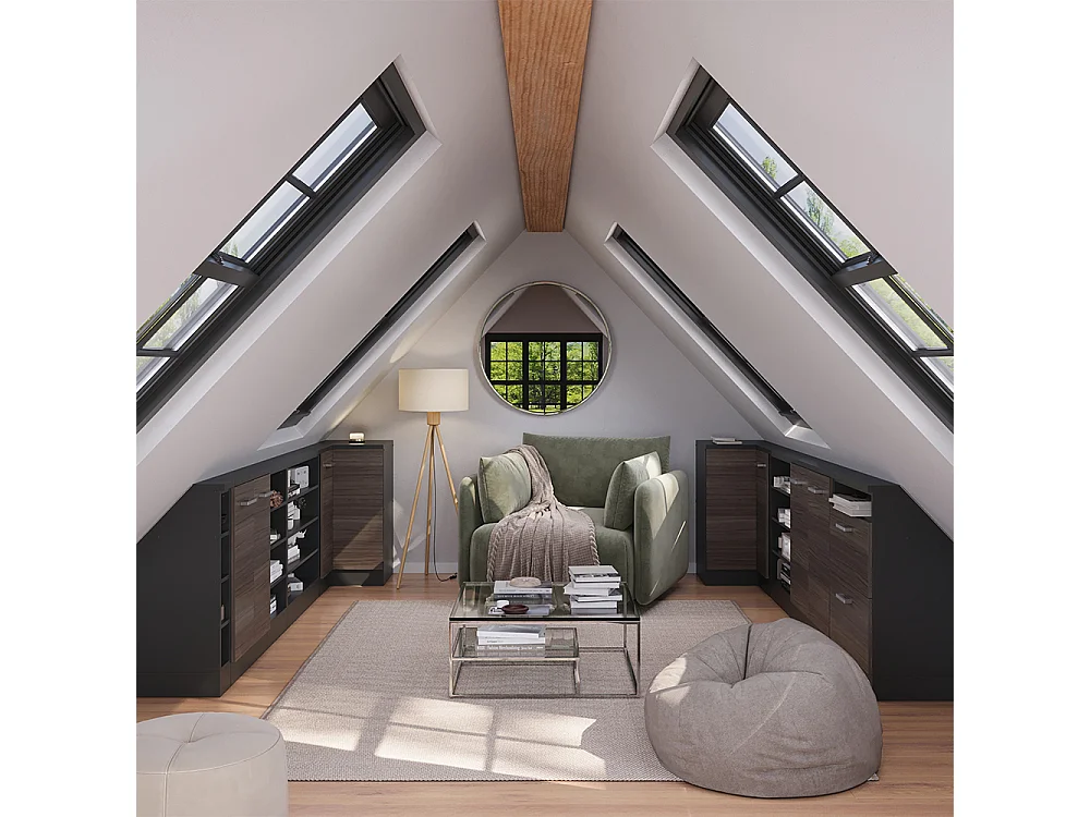 Meuble de cuisine dangle pour combles gris noble 75.6x75.6x81.6 r-line