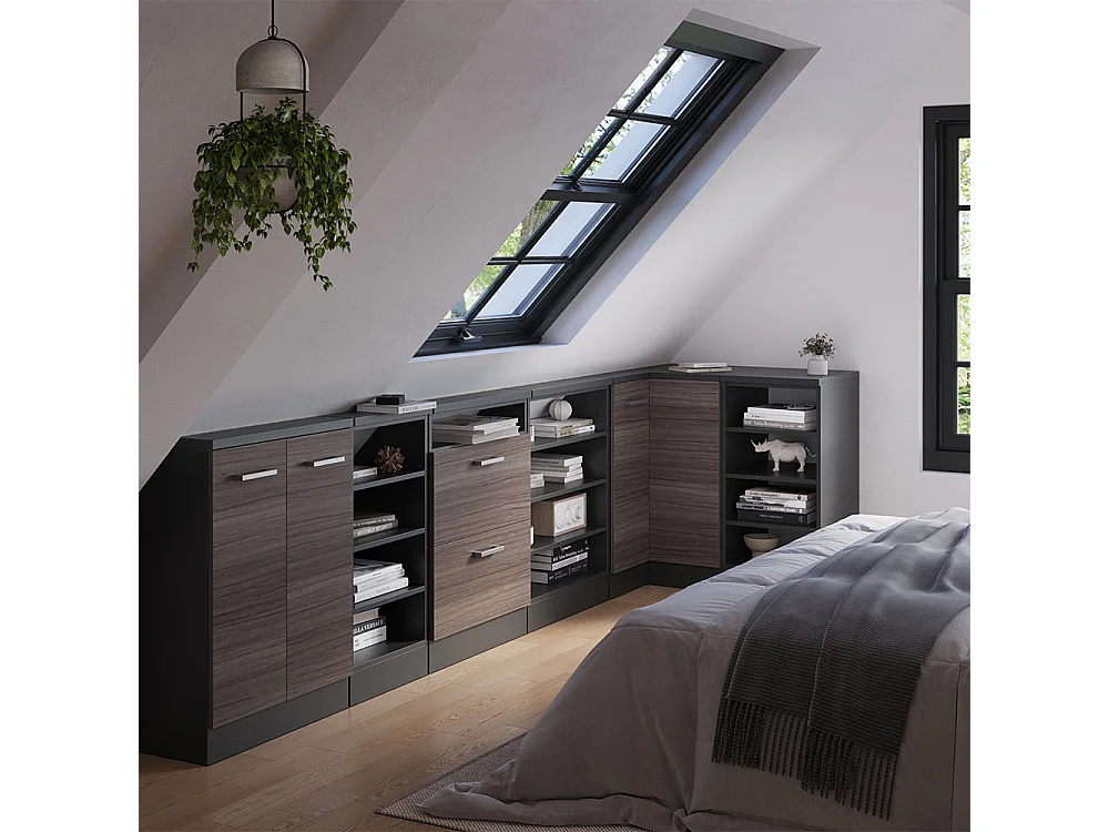 Meuble de cuisine dangle pour combles gris noble 75.6x75.6x81.6 r-line