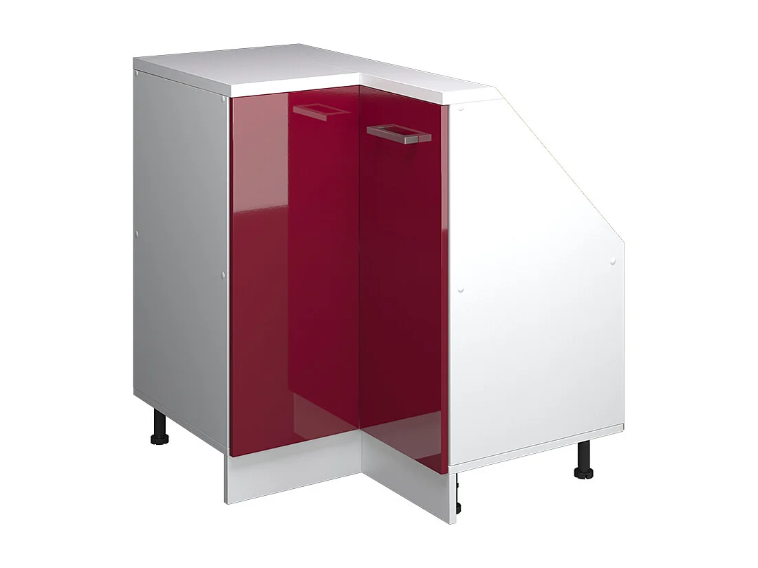 Corner kitchen cabinet for sloping roofs red high gloss 75.6x75.6x81.6 r-line