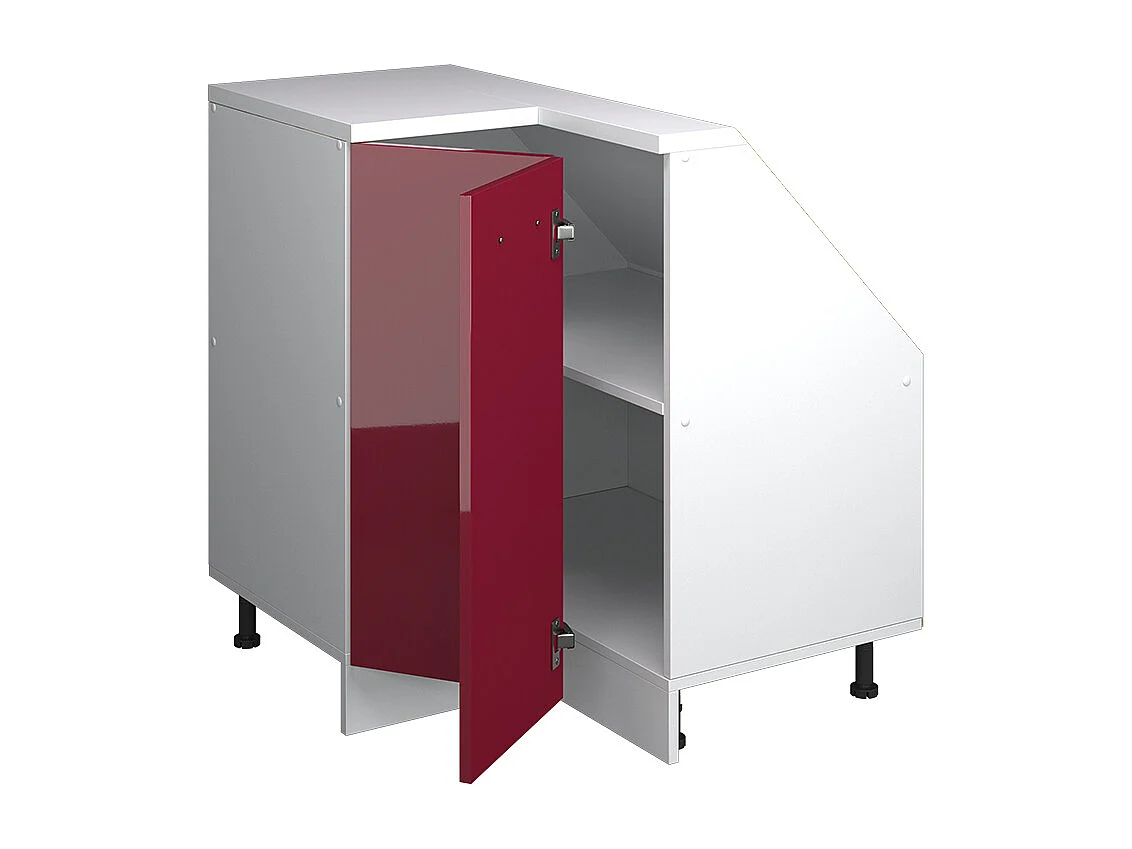 Corner kitchen cabinet for sloping roofs red high gloss 75.6x75.6x81.6 r-line