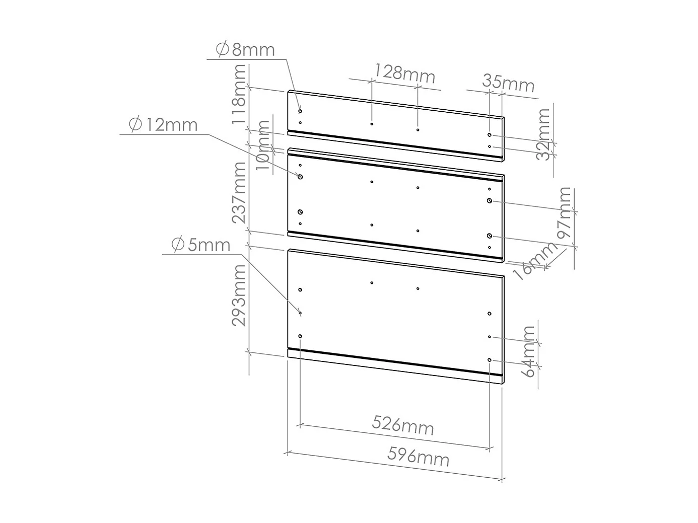 Façade de cuisine béton 59.6x1.6x71.3 r-line