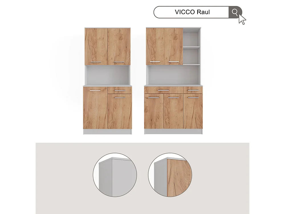 Bufet kuchenny biały 100.1x46x188.5 raul