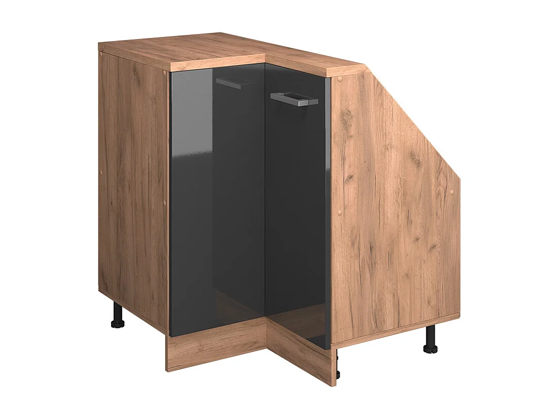 Meuble de cuisine dangle pour combles anthracite haute brillance 75.6x75.6x81.6 r-line