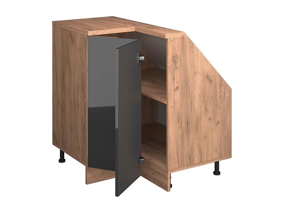 Meuble de cuisine dangle pour combles anthracite haute brillance 75.6x75.6x81.6 r-line