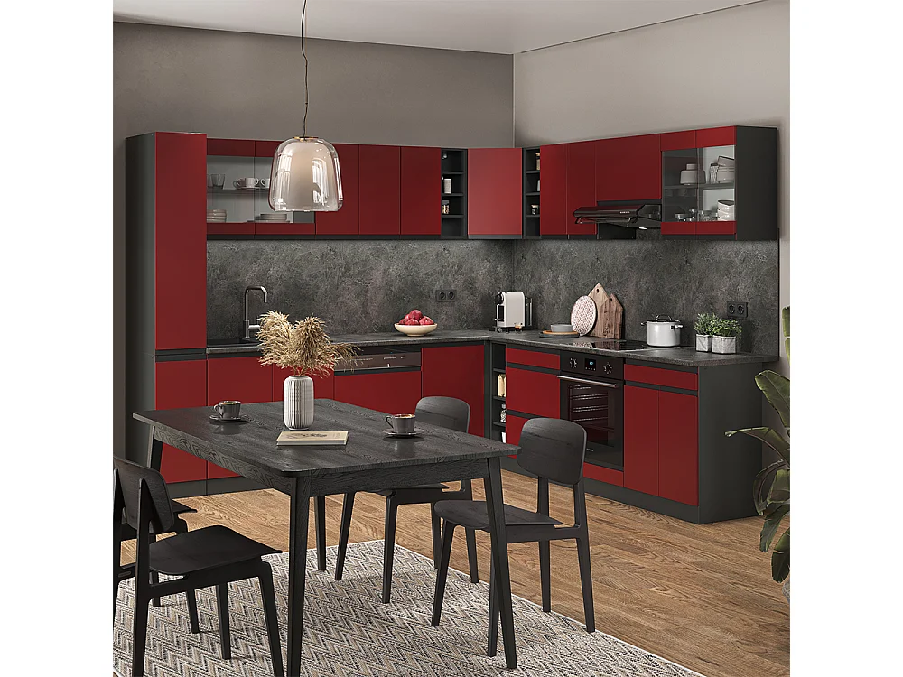 Façade de cuisine rouge 79.2x1.6x71.3 r-line