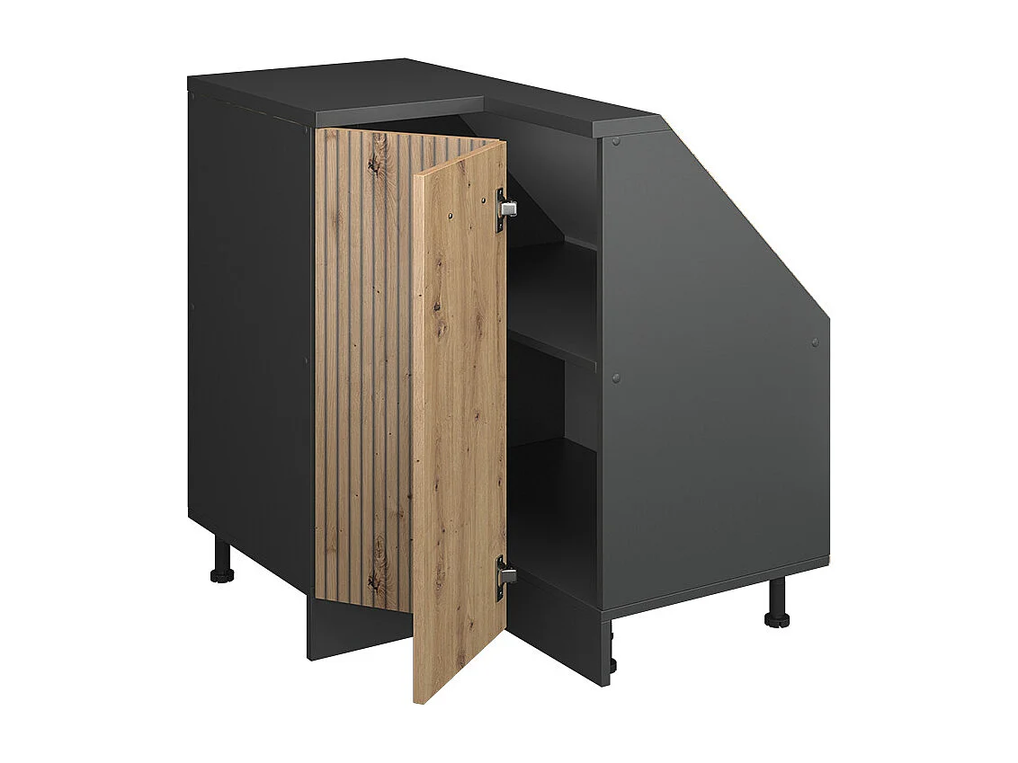 Corner kitchen cabinet for sloping roofs artisan oak 75.6x75.6x81.6 r-line
