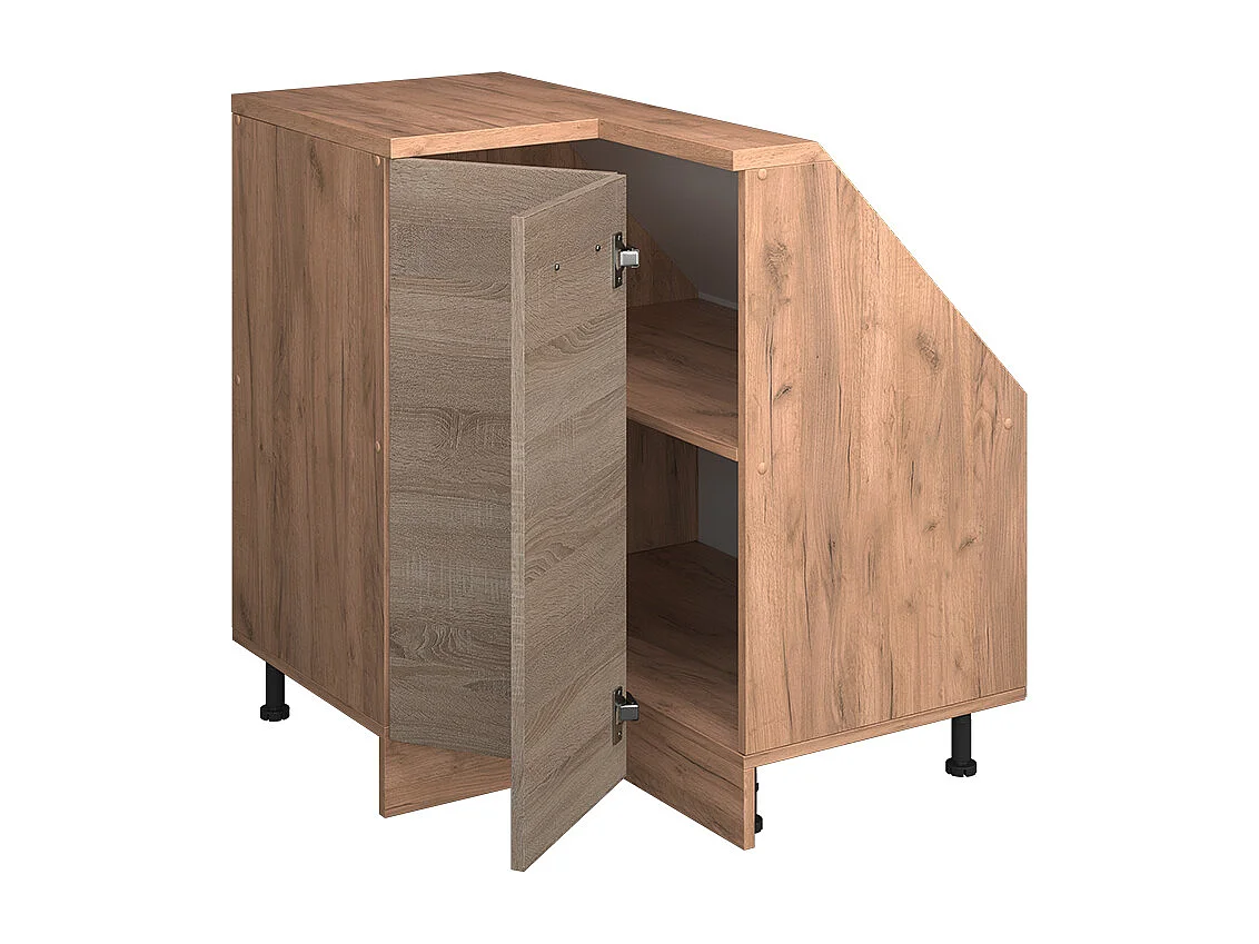 Armario de cocina esquinero para techo inclinado sonoma 75.6x75.6x81.6 r-line