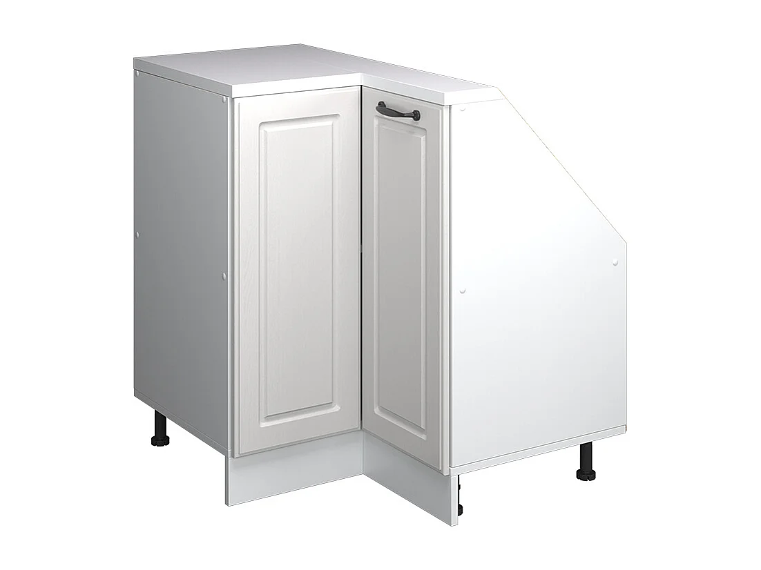 Eck-Küchenschrank für Dachschrägen weiß landhaus 75.6x75.6x81.6 r-line