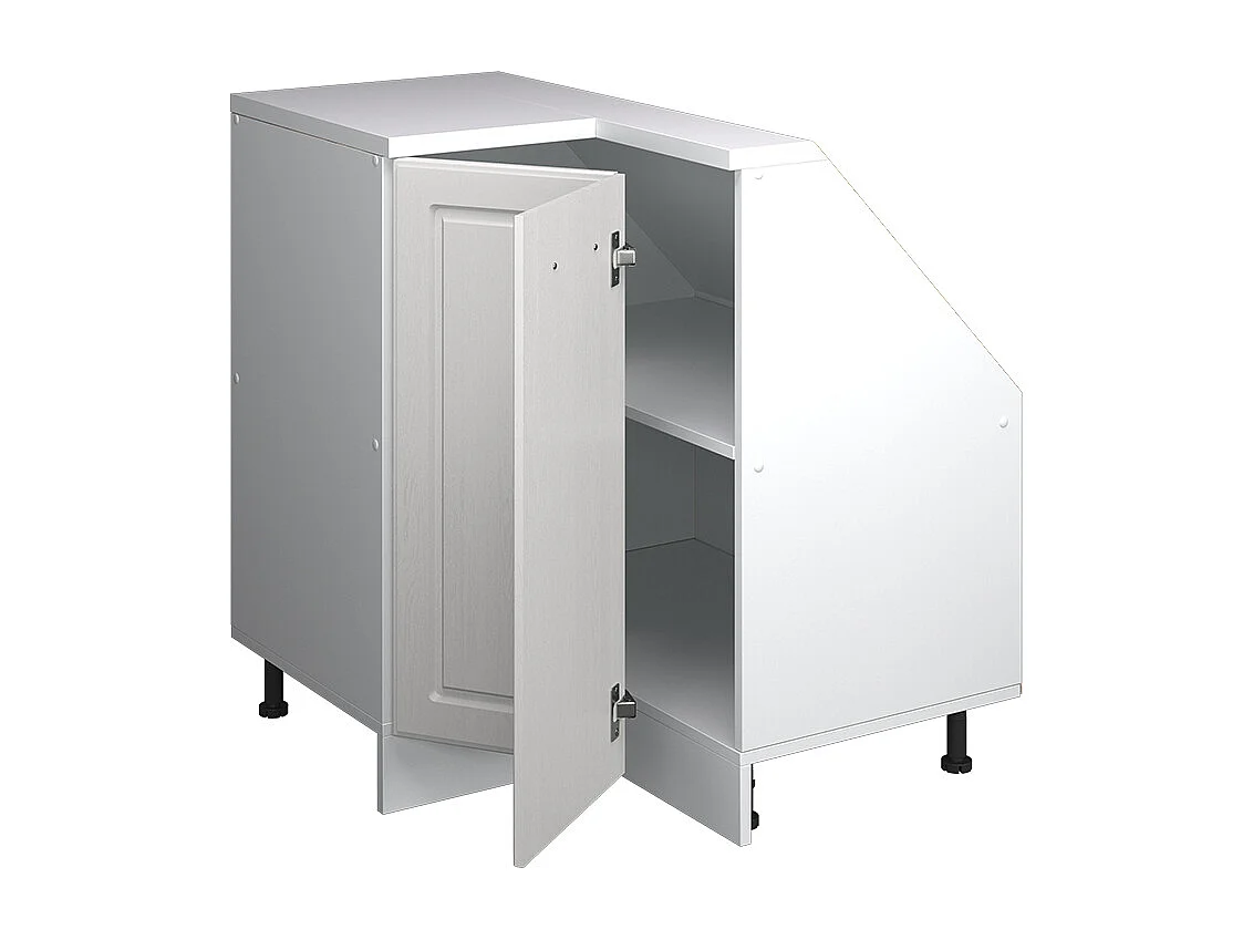 Eck-Küchenschrank für Dachschrägen weiß landhaus 75.6x75.6x81.6 r-line
