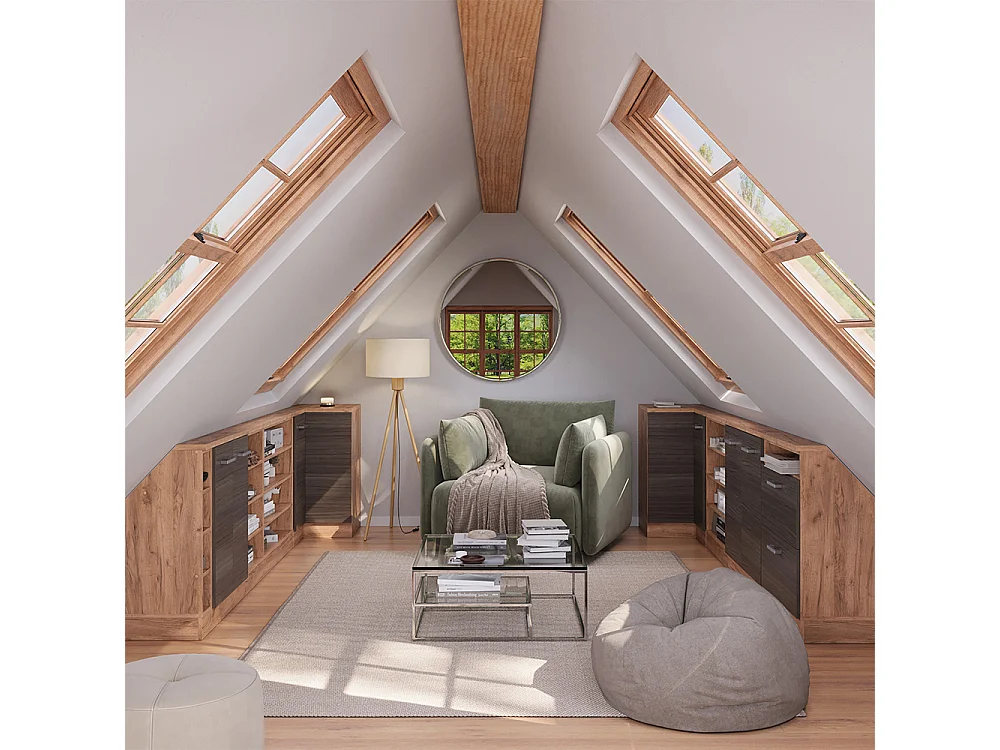 Eck-Küchenschrank für Dachschrägen edelgrau 75.6x75.6x81.6 r-line