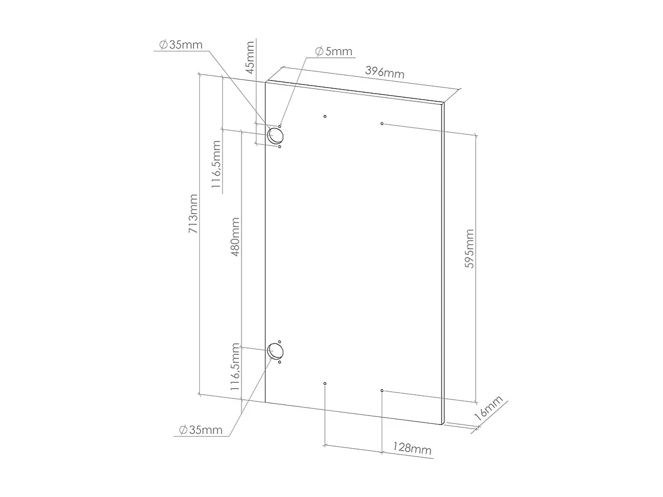 Façade de cuisine blanc 46x1.6x71.6 r-line