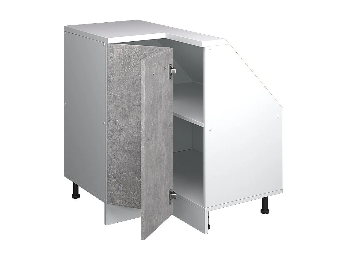 Eck-Küchenschrank für Dachschrägen beton 75.6x75.6x81.6 r-line