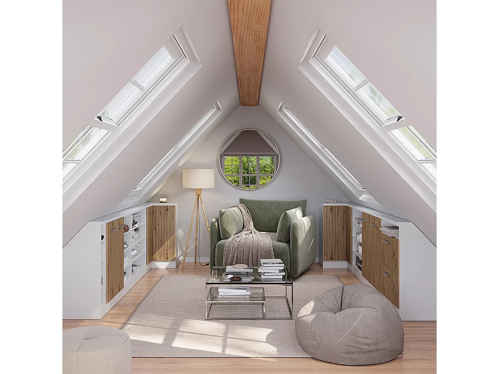 Eck-Küchenschrank für Dachschrägen artisan-eiche 75.6x75.6x81.6 r-line