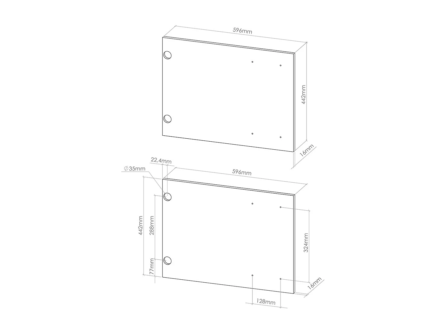 Façade de cuisine gris noble 59.6x1.6x88.4 r-line