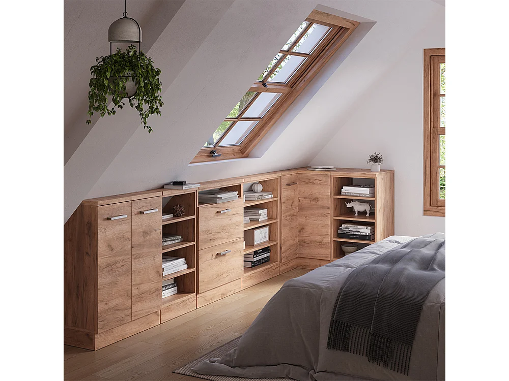 Vinkelskåp för sluttande tak goldkraft ek 75.6x75.6x81.6 r-line