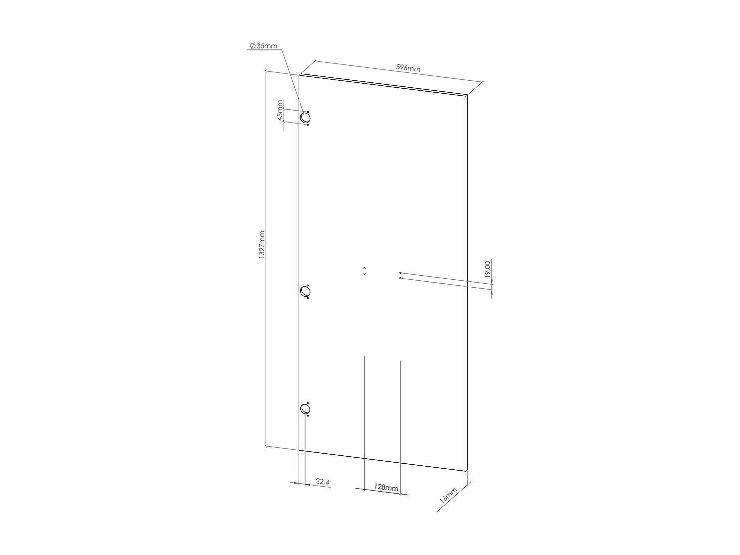 Façade de cuisine anthracite campagne 59.6x1.6x132.7 r-line
