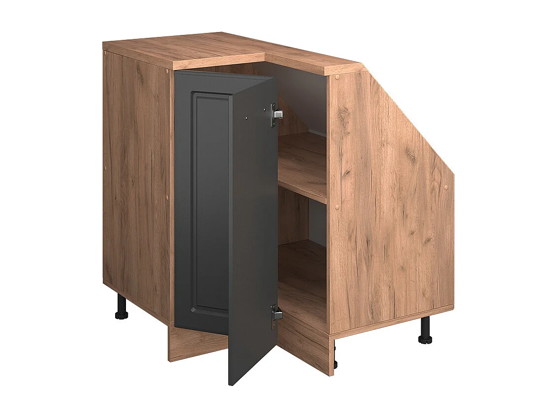 Corner kitchen cabinet for sloping roofs anthracite country house 75.6x75.6x81.6 r-line