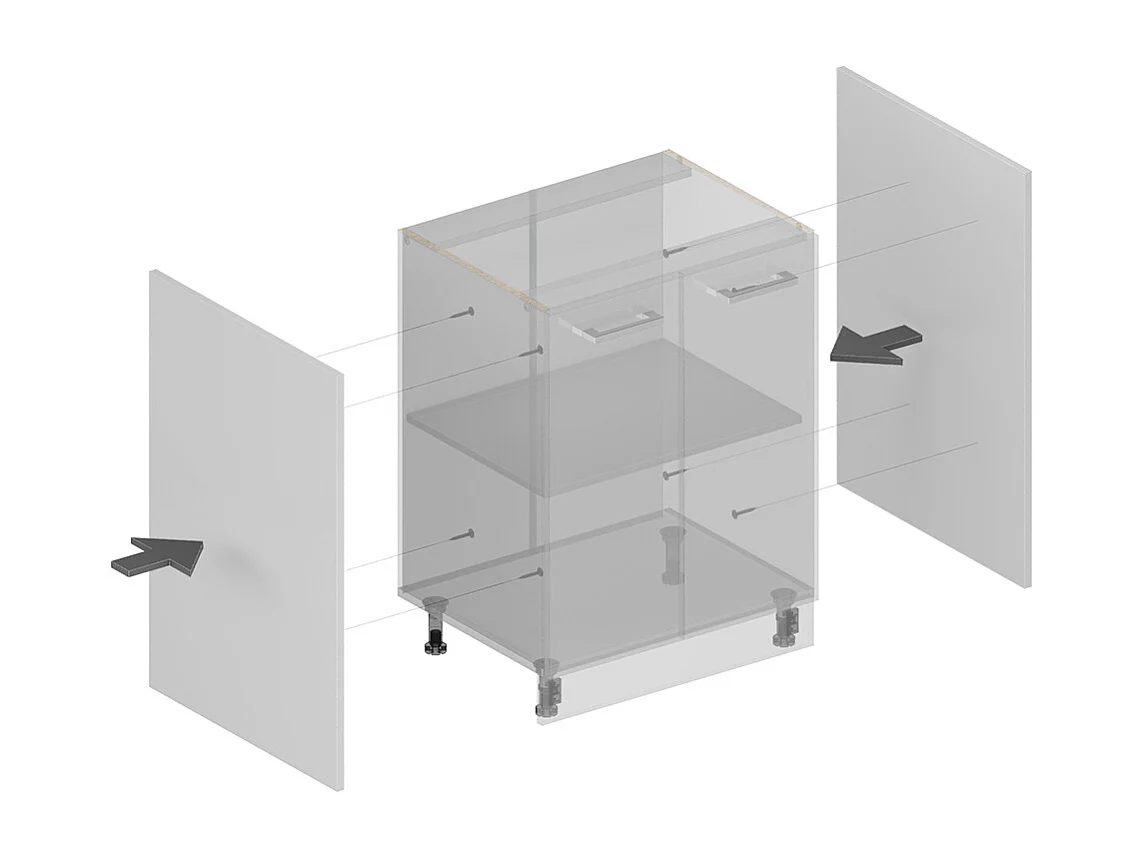 Panneaux latéraux pour le meuble bas blanc 57x1.6x81.2 r-line