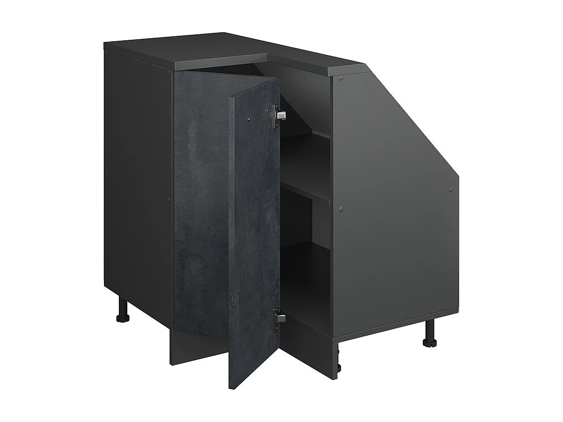 Meuble de cuisine dangle pour combles béton noir 75.6x75.6x81.6 r-line