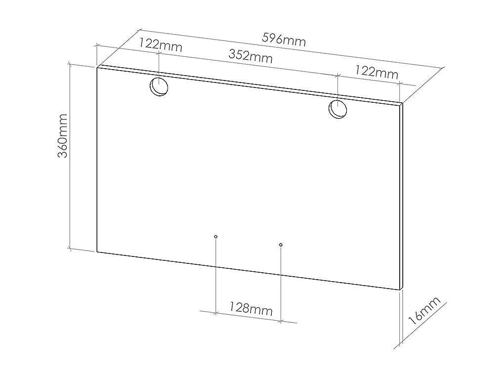 Frontale cucina bianco lucido 59.6x1.6x39 r-line